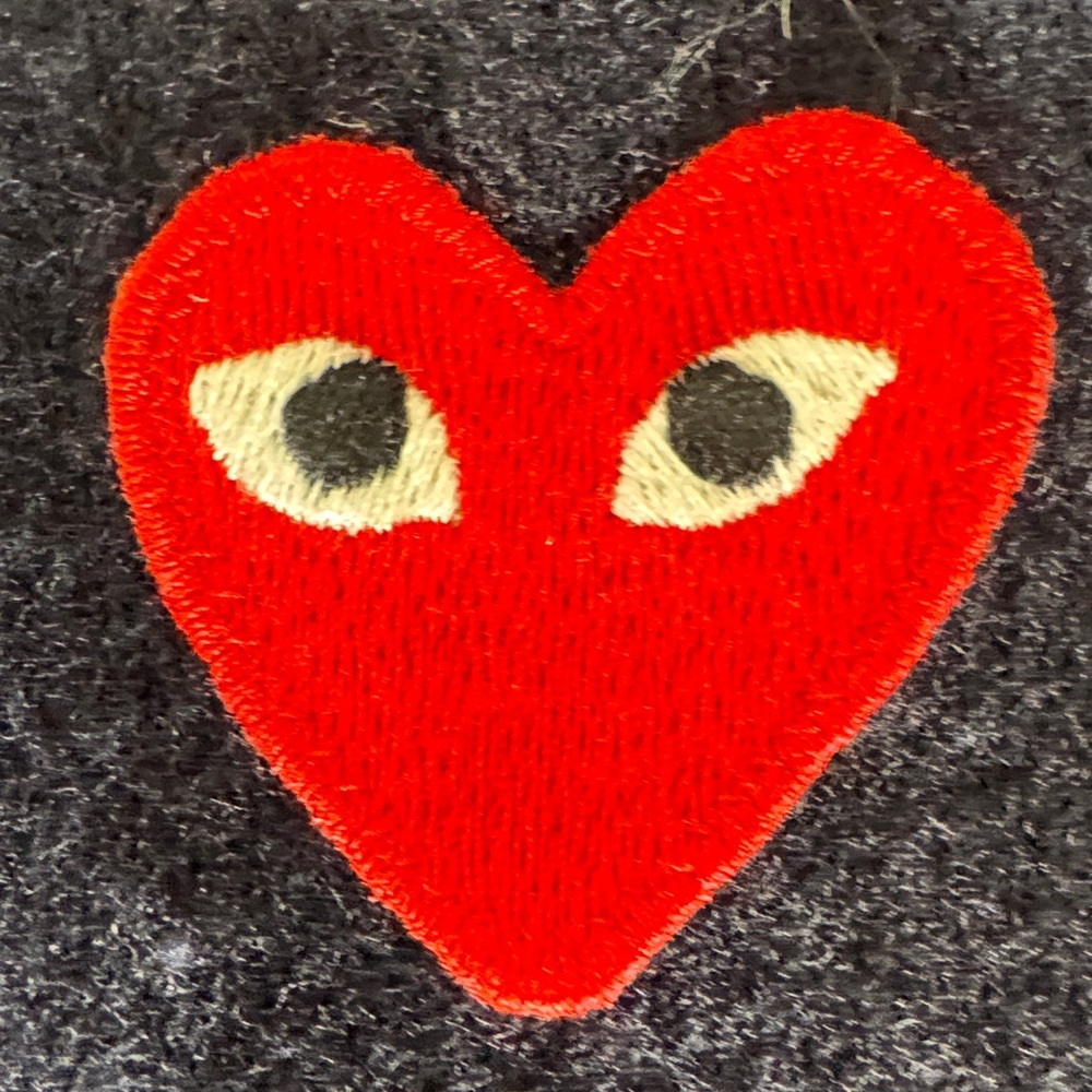 Comme des Garçons PLAY Navy Wool Cardigan with Red Heart Patch - Picture 4 of 6